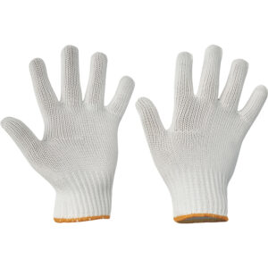 Biele rukavice textilné bezošvé CERVA